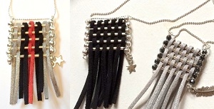 Collier à franges suédine