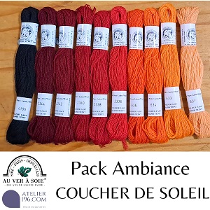 1- Pack 10 laines Fine d'Aubusson Ambiance COUCHER DE SOLEIL